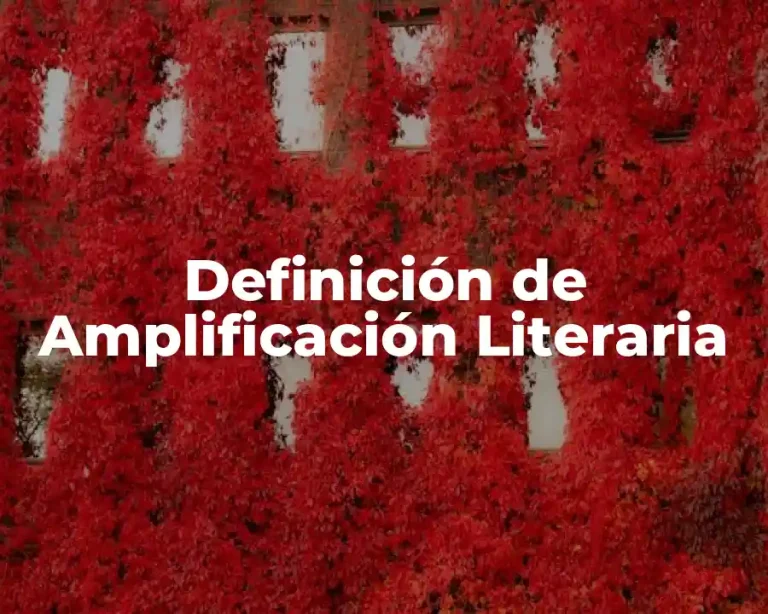 Definición de Amplificación Literaria