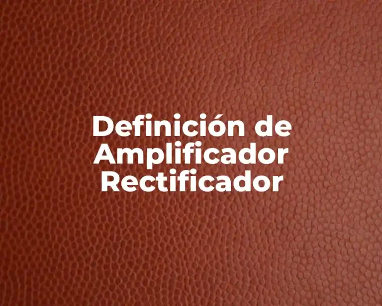 Definición de Amplificador Rectificador
