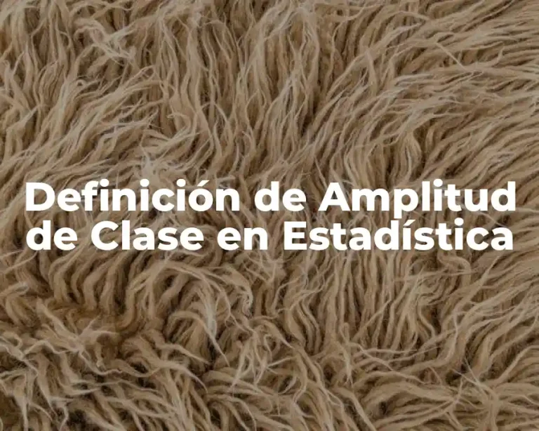 Definición de Amplitud de Clase en Estadística