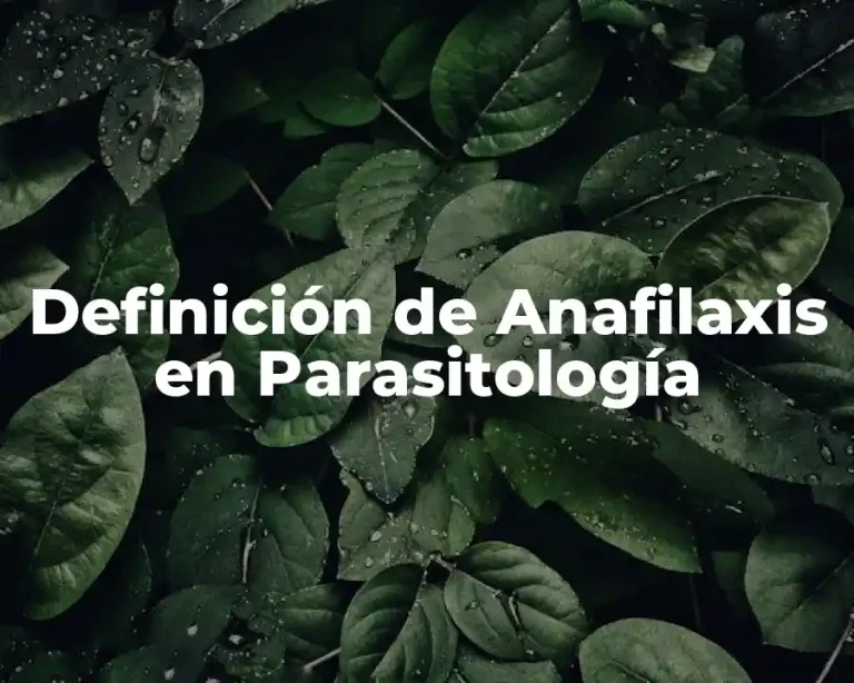 Definición de Anafilaxis en Parasitología