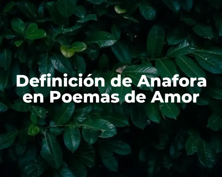 Definición de Anafora en Poemas de Amor