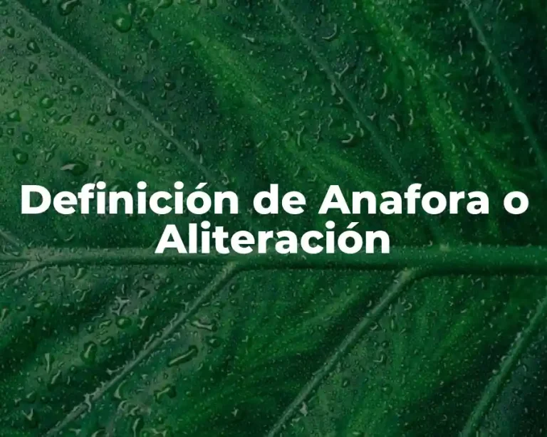 Definición de Anafora o Aliteración