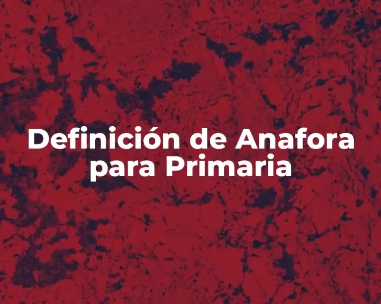 Definición de Anafora para Primaria