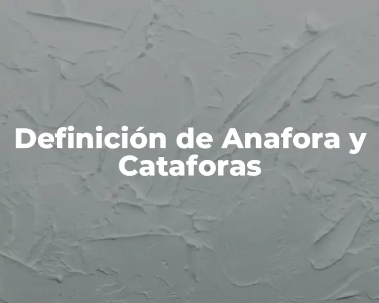 Definición de Anafora y Cataforas