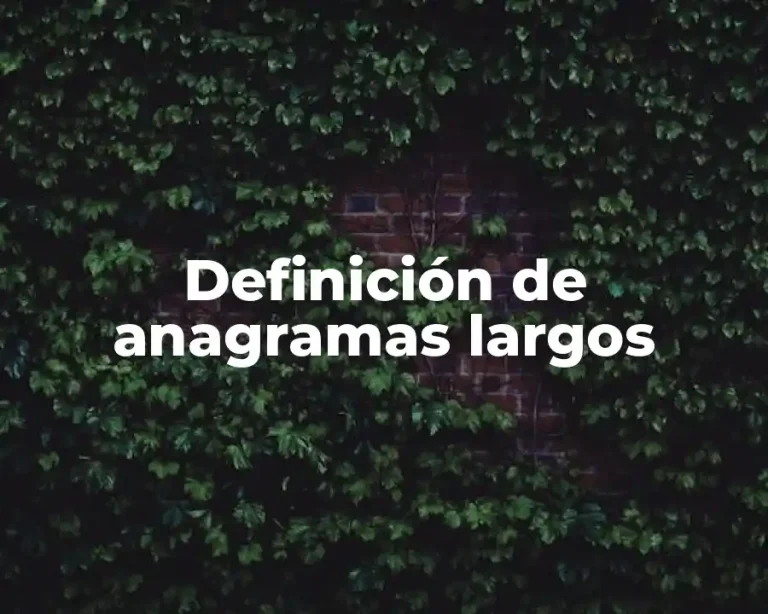 Definición de anagramas largos
