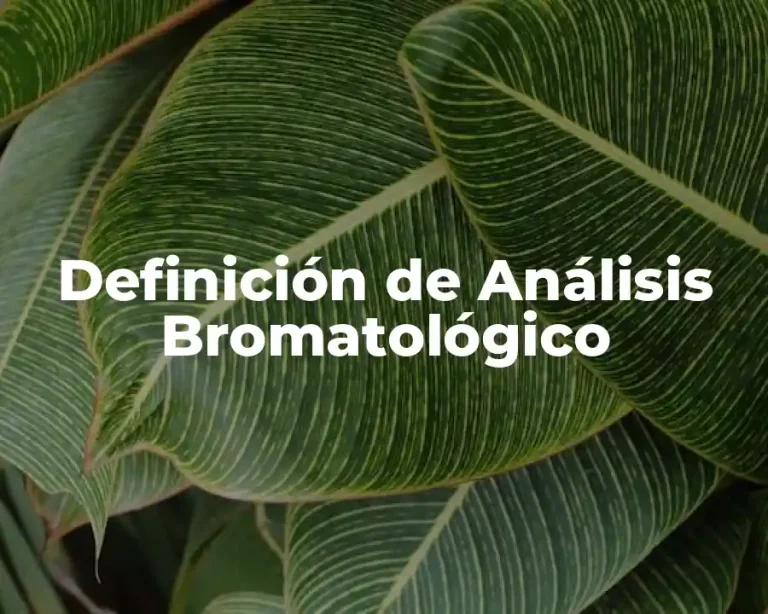 Definición de Análisis Bromatológico