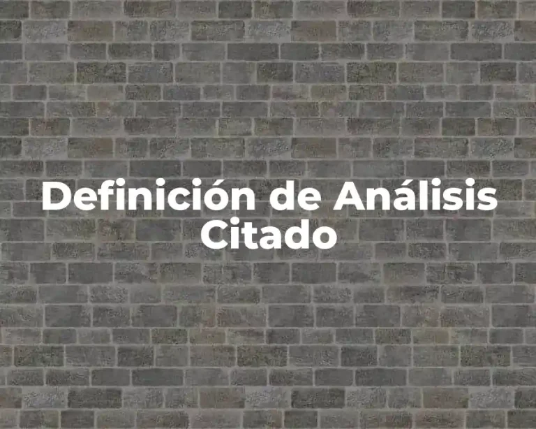 Definición de Análisis Citado