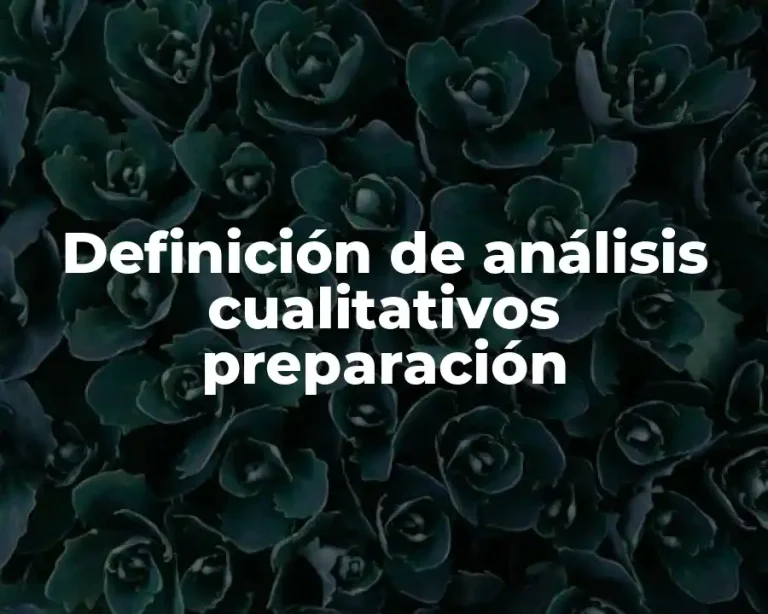 Definición de análisis cualitativos preparación