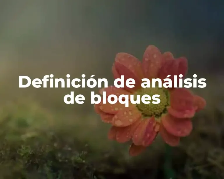 Definición de análisis de bloques