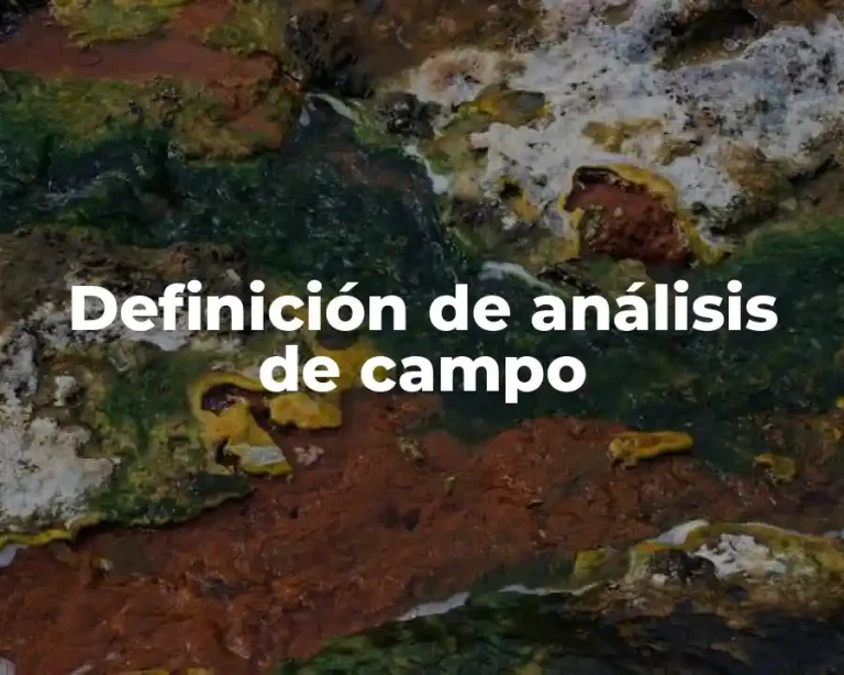 Definición de análisis de campo