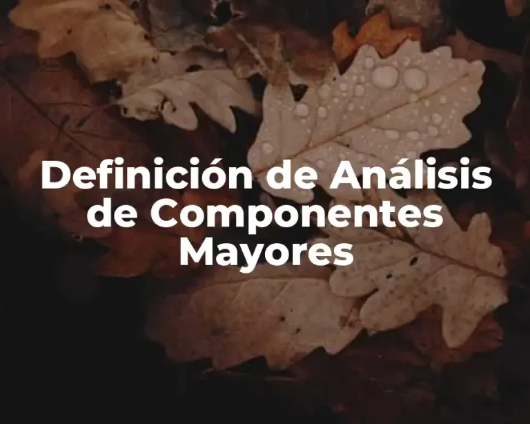 Definición de Análisis de Componentes Mayores