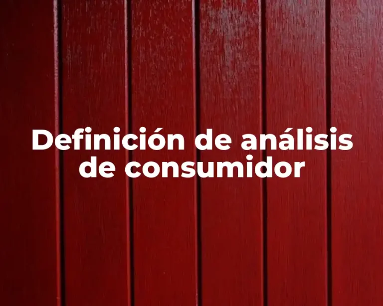 Definición de análisis de consumidor