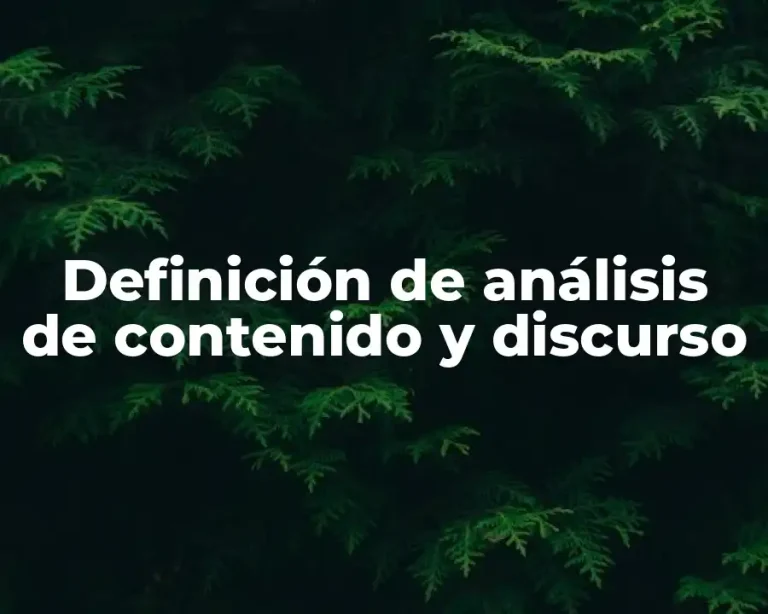 Definición de análisis de contenido y discurso