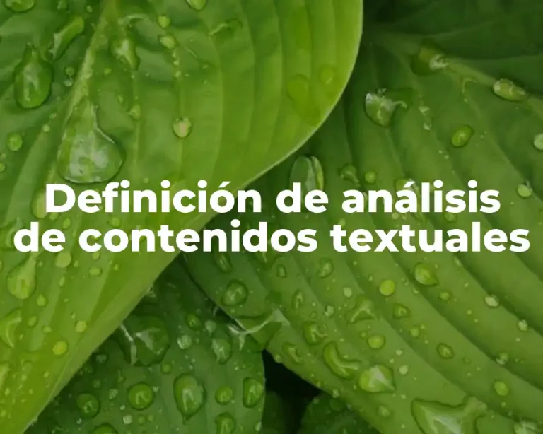 Definición de análisis de contenidos textuales