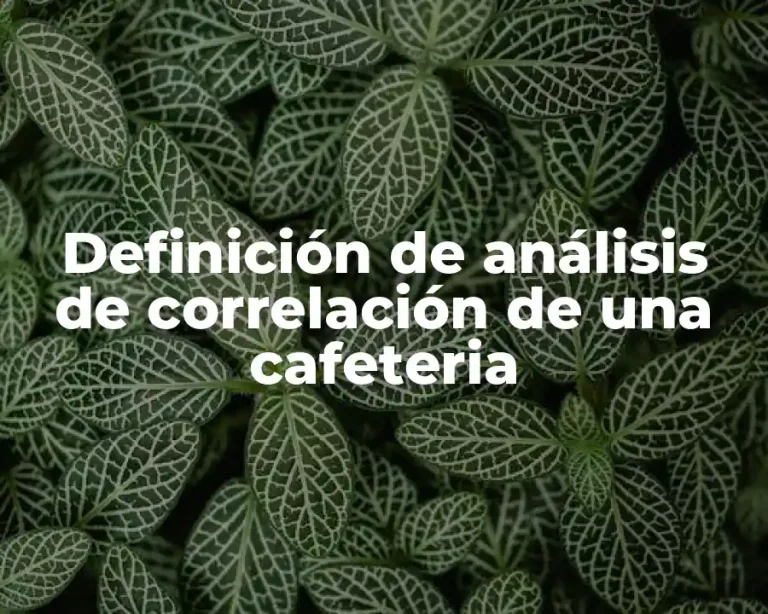Definición de análisis de correlación de una cafeteria