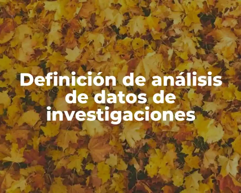 Definición de análisis de datos de investigaciones