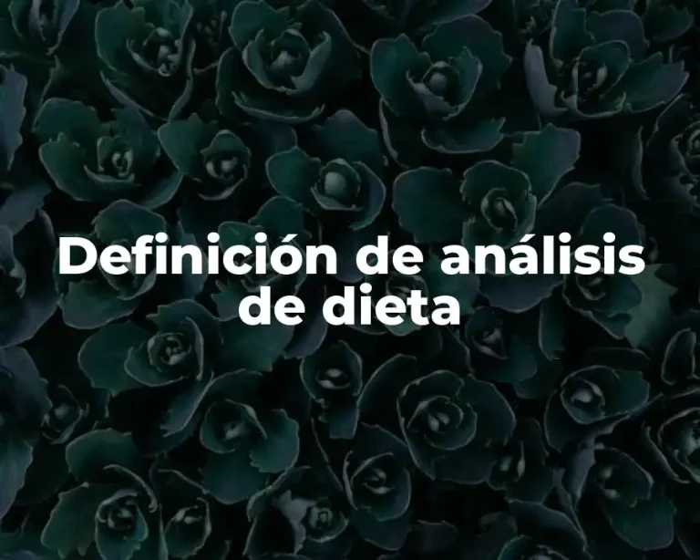 Definición de análisis de dieta