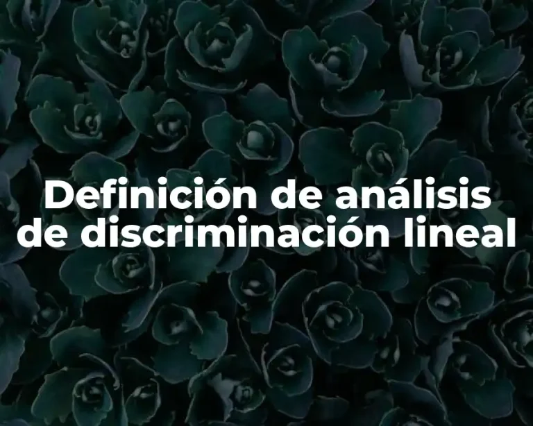 Definición de análisis de discriminación lineal