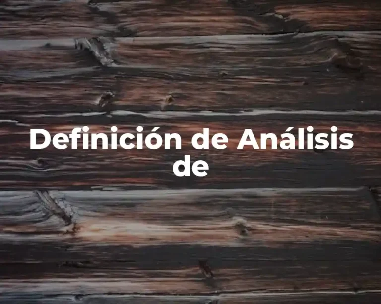 Definición de Análisis de