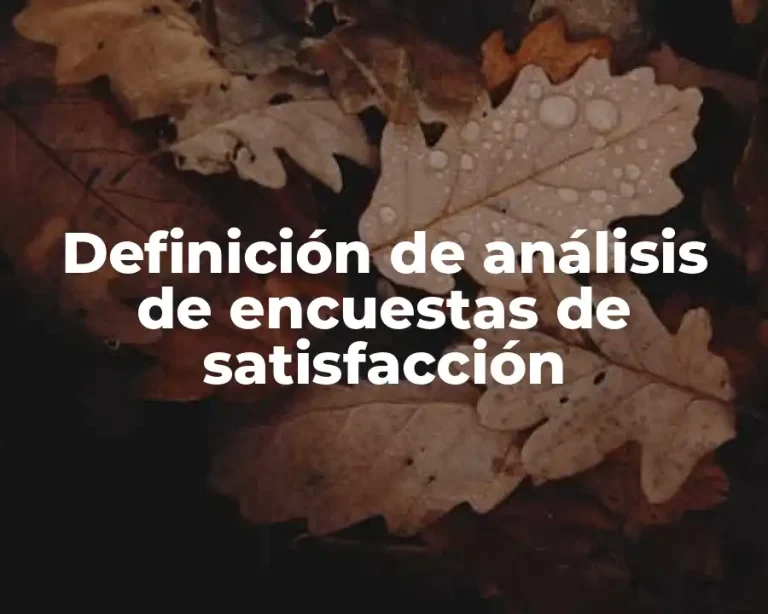 Definición de análisis de encuestas de satisfacción