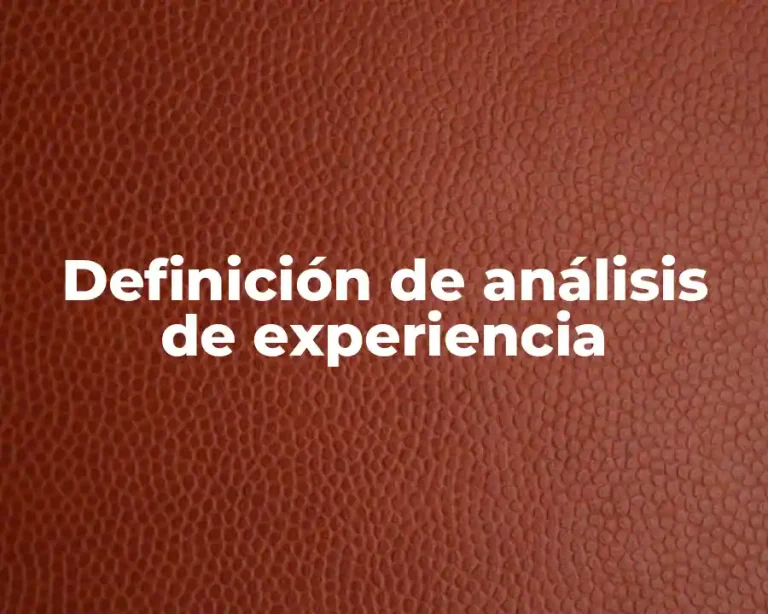 Definición de análisis de experiencia