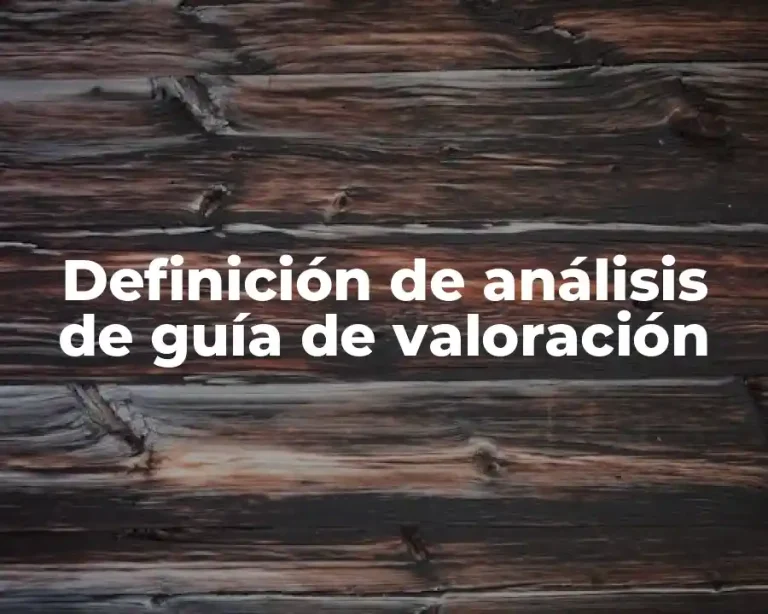 Definición de análisis de guía de valoración