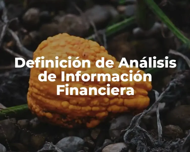 Definición de Análisis de Información Financiera