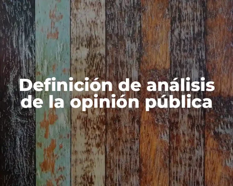 Definición de análisis de la opinión pública