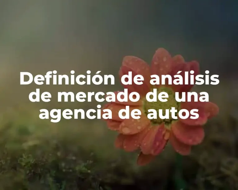 Definición de análisis de mercado de una agencia de autos