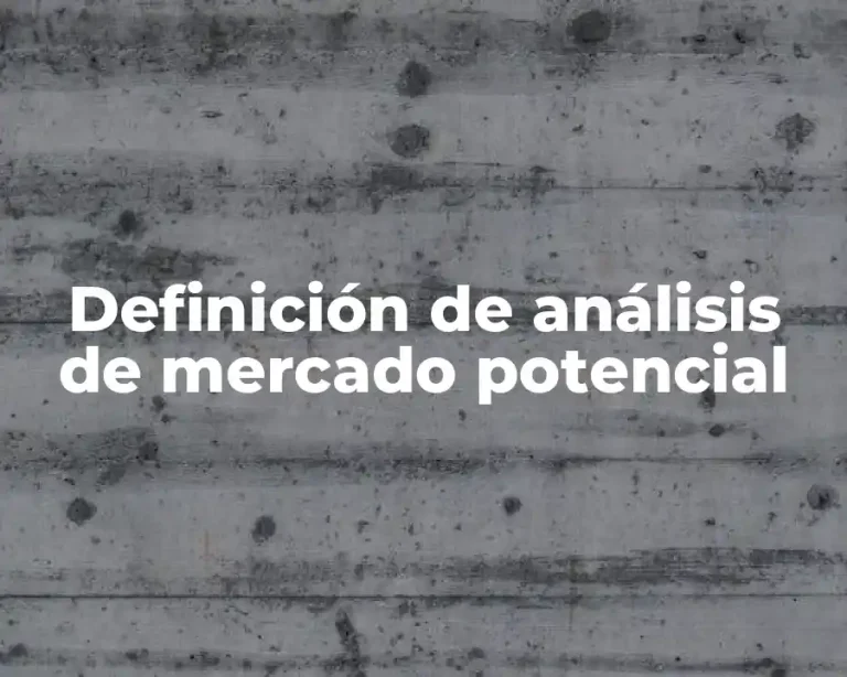 Definición de análisis de mercado potencial