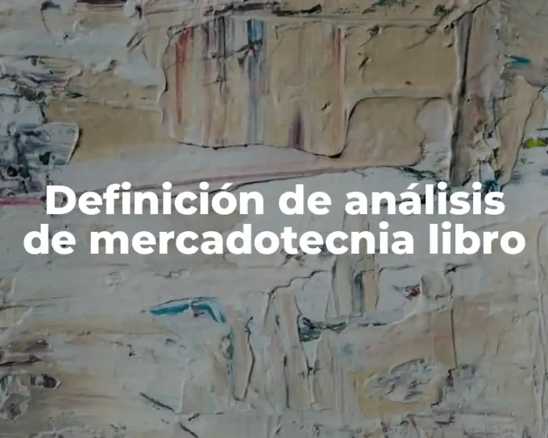 Definición de análisis de mercadotecnia libro