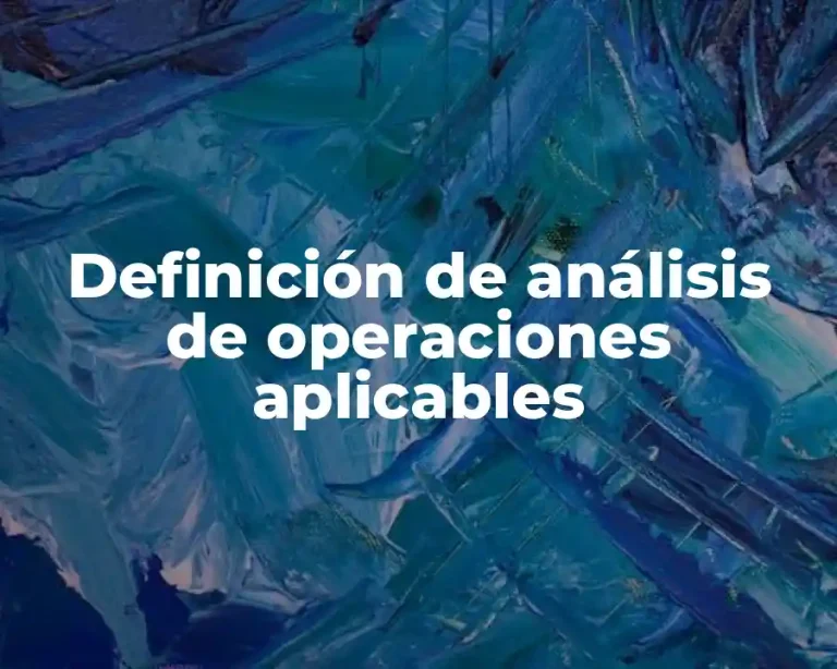 Definición de análisis de operaciones aplicables