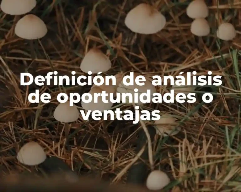 Definición de análisis de oportunidades o ventajas