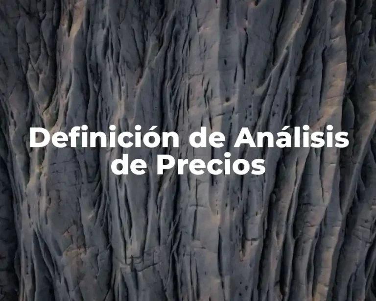 Definición de Análisis de Precios