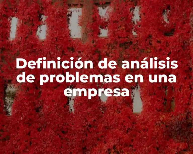 Definición de análisis de problemas en una empresa