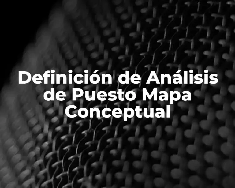 Definición de Análisis de Puesto Mapa Conceptual
