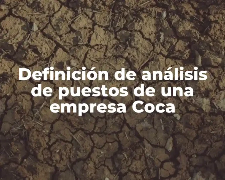 Definición de análisis de puestos de una empresa Coca