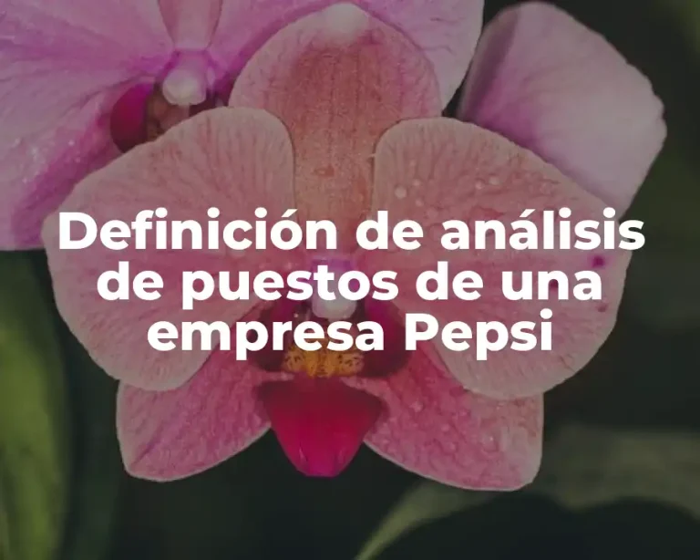 Definición de análisis de puestos de una empresa Pepsi