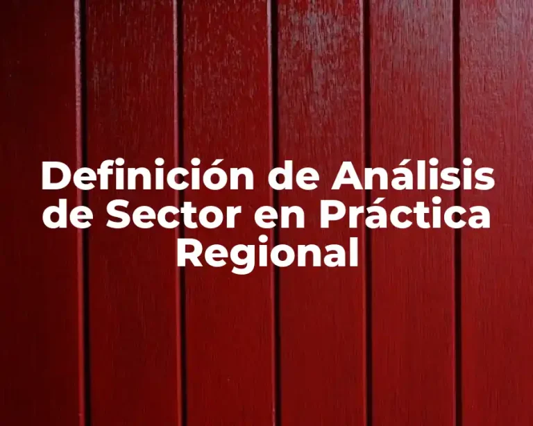 Definición de Análisis de Sector en Práctica Regional