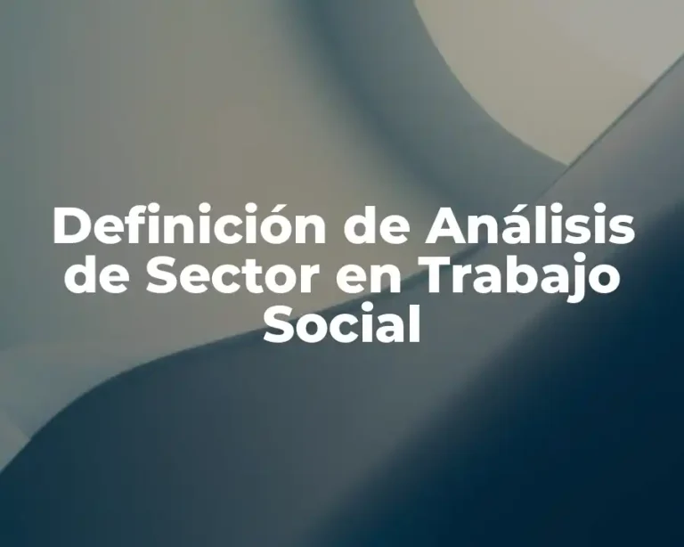Definición de Análisis de Sector en Trabajo Social