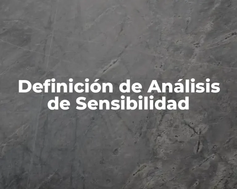 Definición de Análisis de Sensibilidad