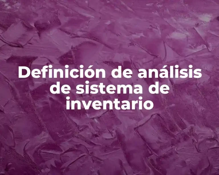 Definición de análisis de sistema de inventario