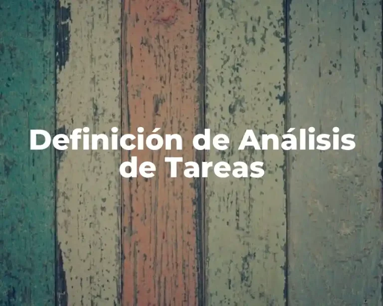 Definición de Análisis de Tareas