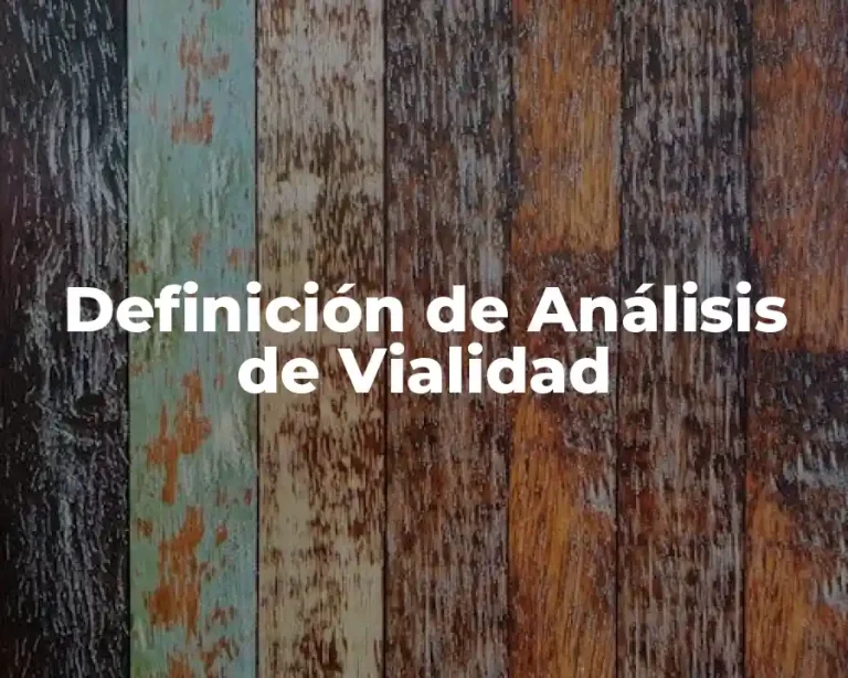 Definición de Análisis de Vialidad