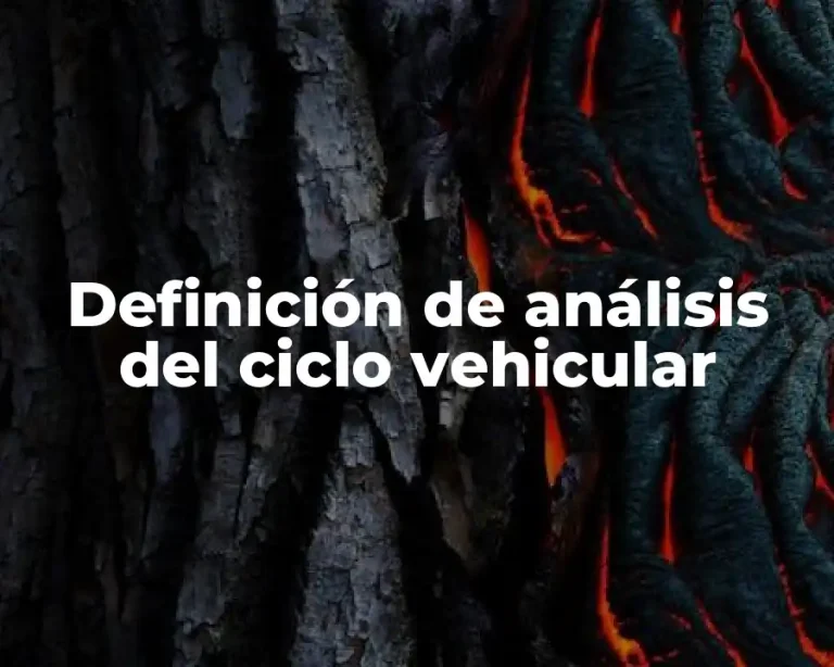 Definición de análisis del ciclo vehicular