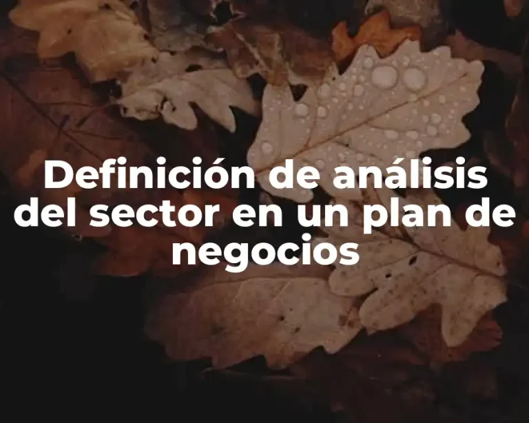 Definición de análisis del sector en un plan de negocios