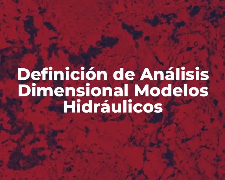 Definición de Análisis Dimensional Modelos Hidráulicos