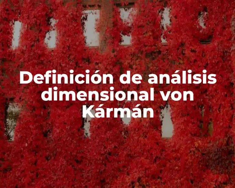 Definición de análisis dimensional von Kármán
