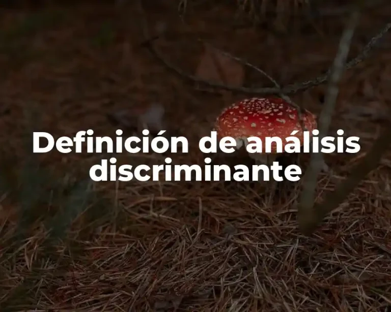 Definición de análisis discriminante