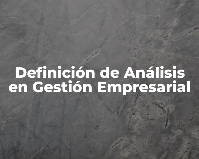 Definición de Análisis en Gestión Empresarial